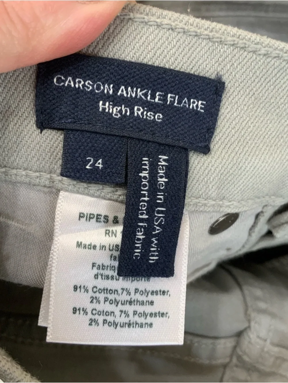 Veronica Beard Sz‎ 24 Metallic Silver Coated Carson Ankle Flare High Rise Jeans